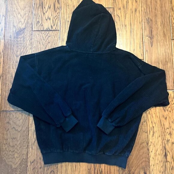 PacSun Corduroy Black Hoodie Size Small - Picture 3 of 9